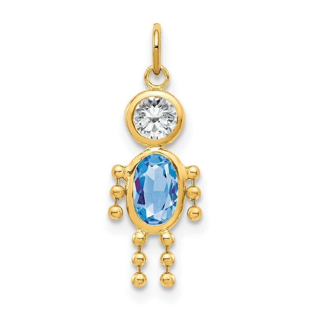 1007 10k March Boy Birthstone Charm